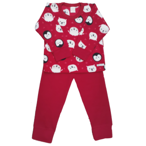 1814 Pijama Microsoft Vermelho Pinguim 1 2 3